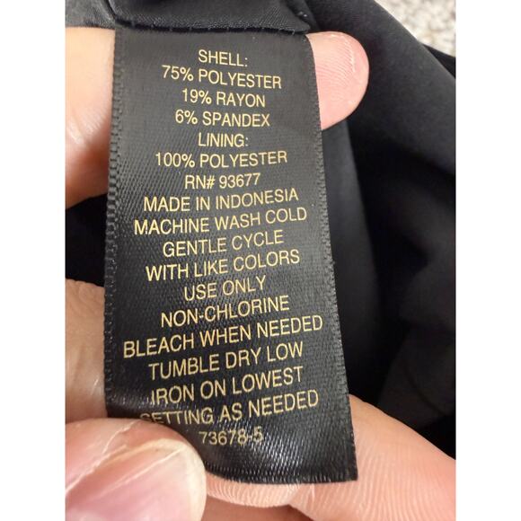 Worthington Size 8 Minimalist Pencil Midi Skirt Black Zip Lined Preppy - Picture 6 of 7